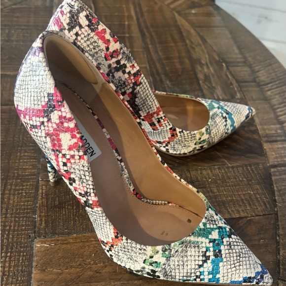 Steven Madden Womens 4 Inch Heels Vala Pump Snake Print Rainbow Colors Size 8.5M - Picture 8 of 11